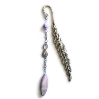 Semn de carte metalic cu accesorii inox si sidef