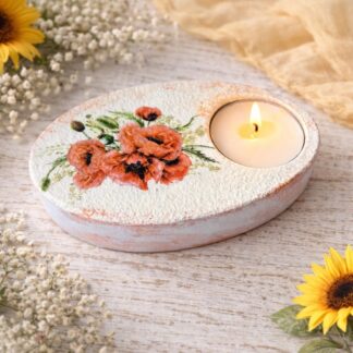 Suport lumanare ipsos maci - decor handmade 122932