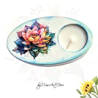Suport lumanare ipsos lotus - decor handmade 115506
